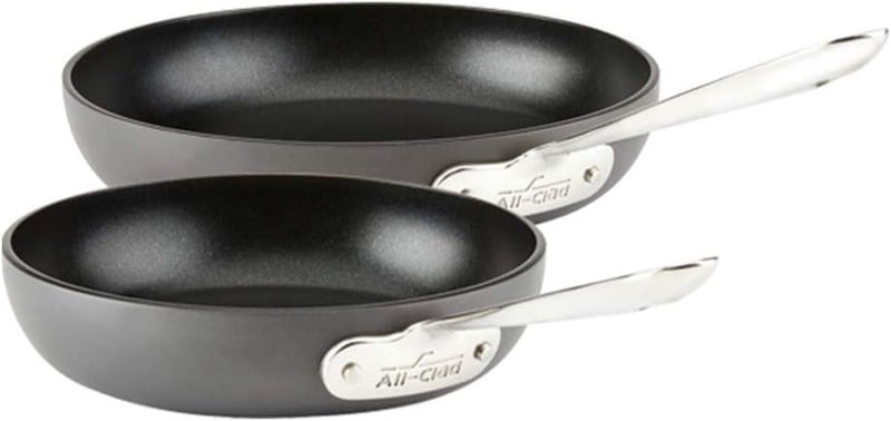 Amazon.com: All-Clad E785S264/E785S263 HA1 Hard Anodized Nonstick Dishwasher Safe PFOA Free 8 and 10-Inch Fry Pan Cookware Set, 2-Piece, Black: Kitchen & Dining