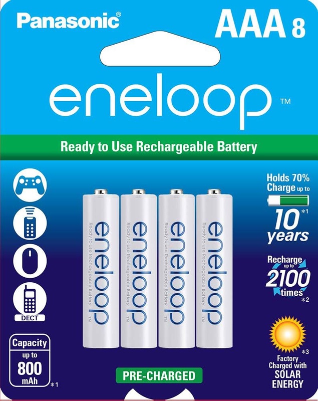 Amazon.com: Panasonic BK-4MCCA8BA eneloop AAA 2100 Cycle Ni-MH Pre-Charged Rechargeable Batteries, 8 Pack: PANASONIC: Electronics