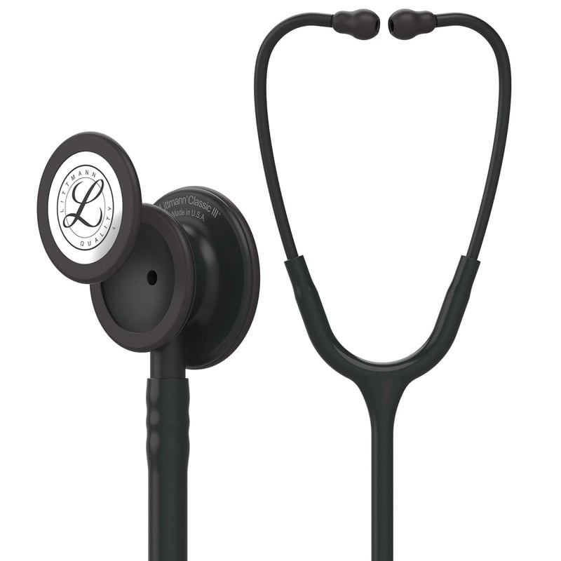 Amazon.com: 3M Littmann Classic III Monitoring Stethoscope, Black Edition Chestpiece, Black Tube, 27 inch, 5803: Industrial & Scientific