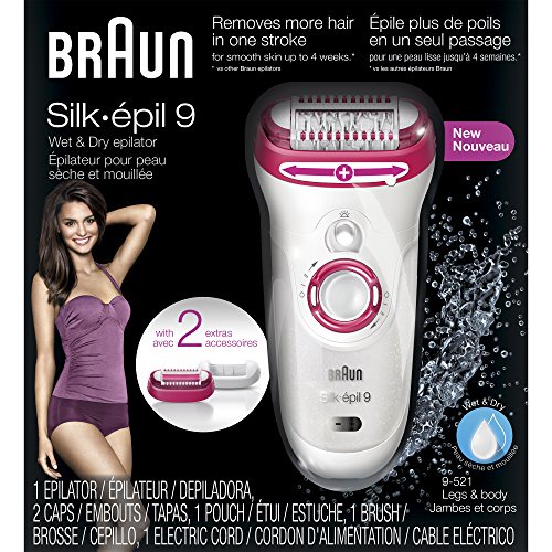Braun Silk-épil 9 9-521 - Wet & Dry Cordless Electric Hair Removal Epilator for Women