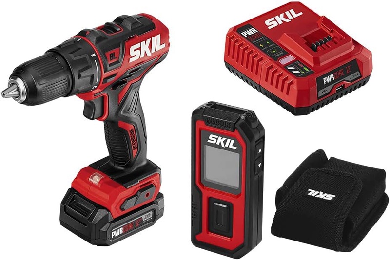 Amazon.com: SKIL 2-Tool Combo Kit: PWRCore 12 Brushless 12V 1/2 Inch Cordless Drill Driver and 100 Foot Laser Distance Measurer and Level, Includes 2.0Ah Lithium Battery and PWRJump Charger - CB737501