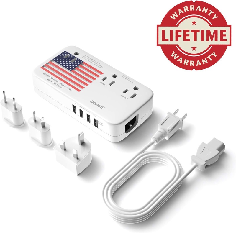 Amazon.com: 2019 Professional 2200W Voltage Converter, All-in-One Travel Converter Step Down 220v to 110v with Power 10A Dual Adapter 4-Port USB UK/US/AU/EU International Plug Converters Over 200 Countries: Home Audio & Theater
