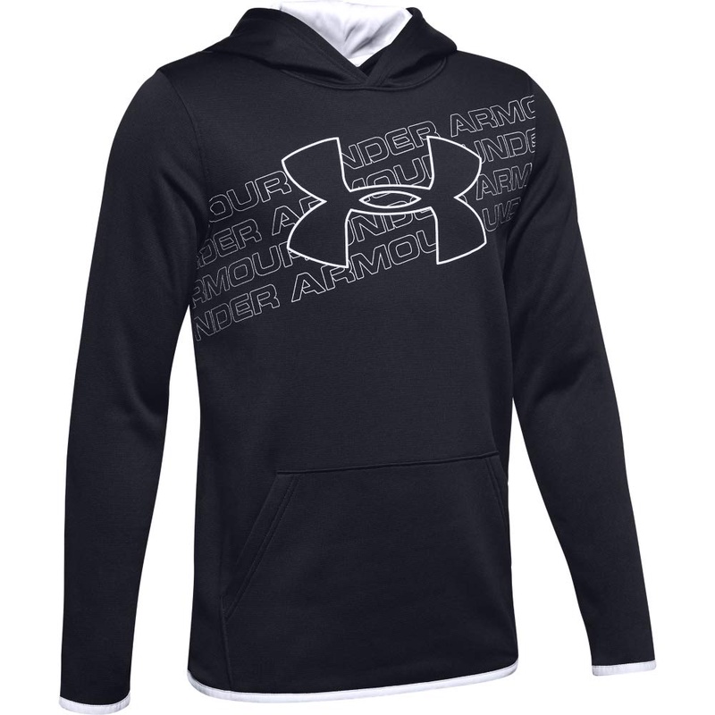 Amazon.com: Under Armour Armour Fleece Logo Hoodie, Black (001)/White, Youth Large: Clothing