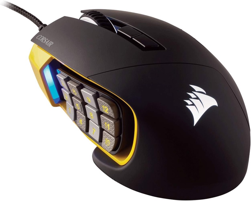 Amazon.com: CORSAIR Scimitar Pro RGB - MMO Gaming Mouse - 16,000 DPI Optical Sensor - 12 Programmable Side Buttons - Yellow: Computers & Accessories