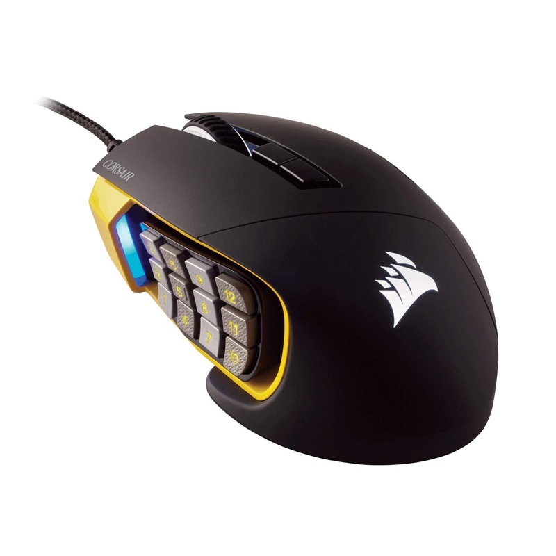 Amazon.com: CORSAIR Scimitar Pro RGB - MMO Gaming Mouse - 16,000 DPI Optical Sensor - 12 Programmable Side Buttons - Yellow: Computers & Accessories