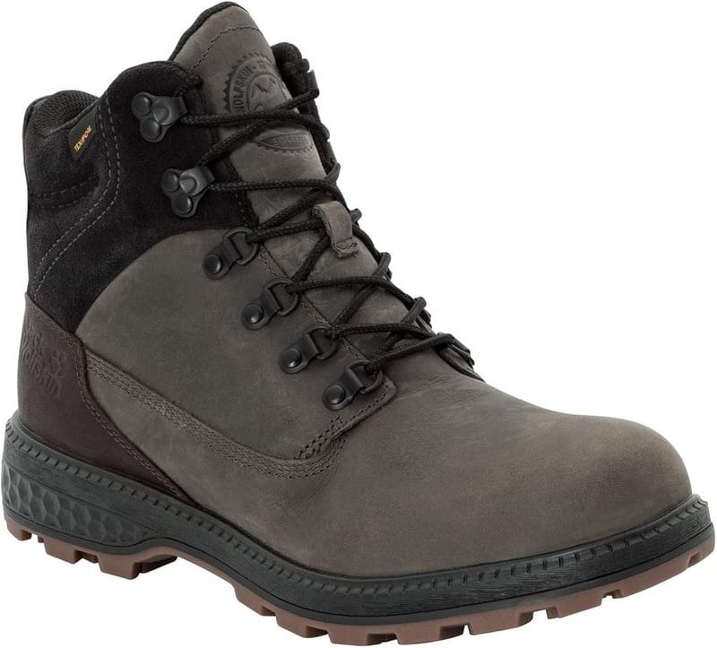 Amazon.com | Jack Wolfskin Men's Jack Texapore MID Waterproof Oiled Leather Boot Combat, Dark Steel/Black, US Men's 10 D US | Motorcycle & Combat