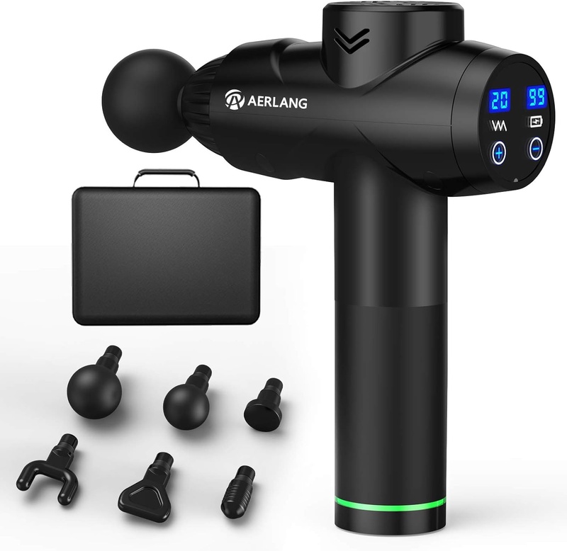 Amazon.com: AERLANG Massage Gun, Deep Tissue Massage Gun for Athletes with Carrying Case, Professional Portable Muscle Massage Gun for Pain Relief with 6 Massage Heads 20 Speed: Health & Personal Care