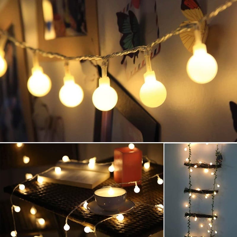 Amazon.com : ALOVECO Battery Operated String Lights, 15ft 40 LED Christmas String Lights, 8 Lighting Modes with Timer, Waterproof Globe Fairy String Lights for Christmas Tree, Bedroom, Garden, Wedding Decorations : Garden & Outdoor
