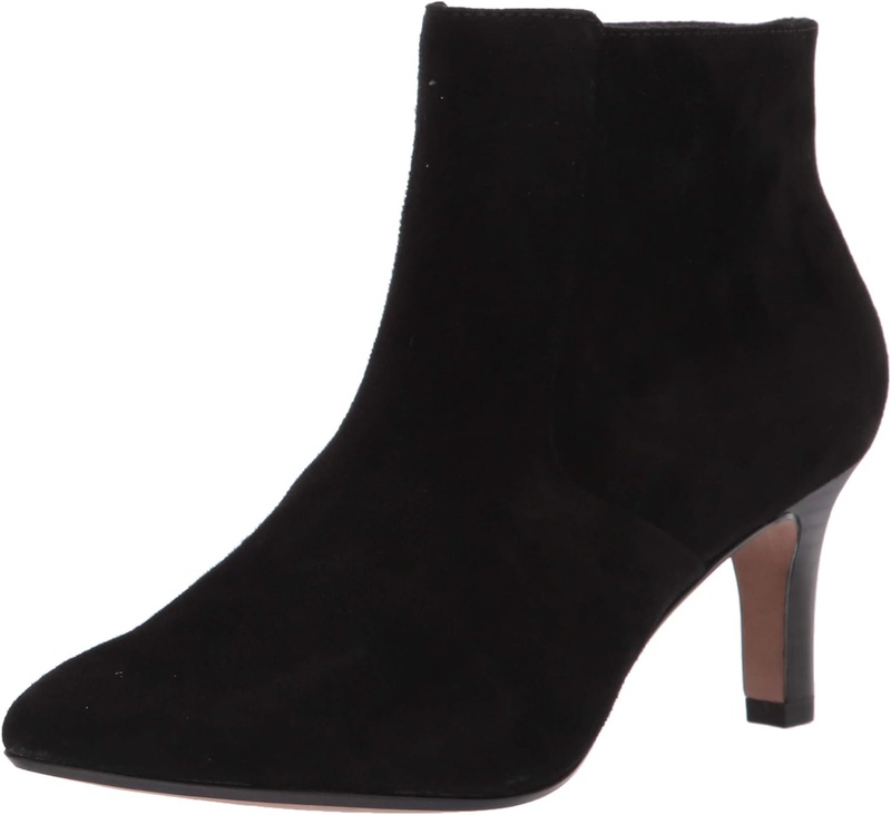 Amazon.com | Clarks Women's Illeana Petal Ankle Boot, Black Suede, 8.5M | Ankle & Bootie