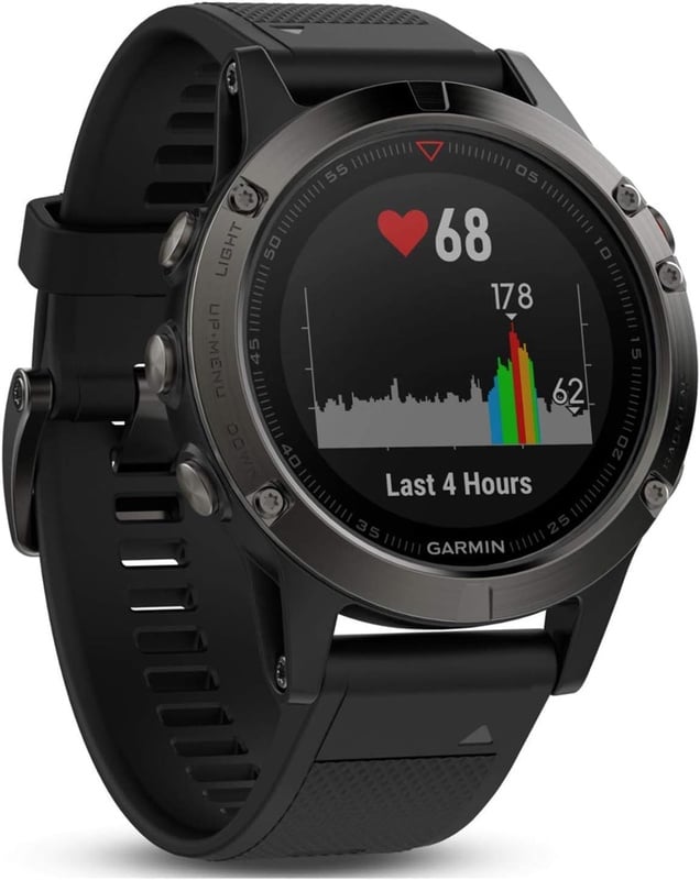 Amazon.com: Garmin fēnix 5, Premium and Rugged Multisport GPS Smartwatch, Slate Gray/Black Band, 47 MM