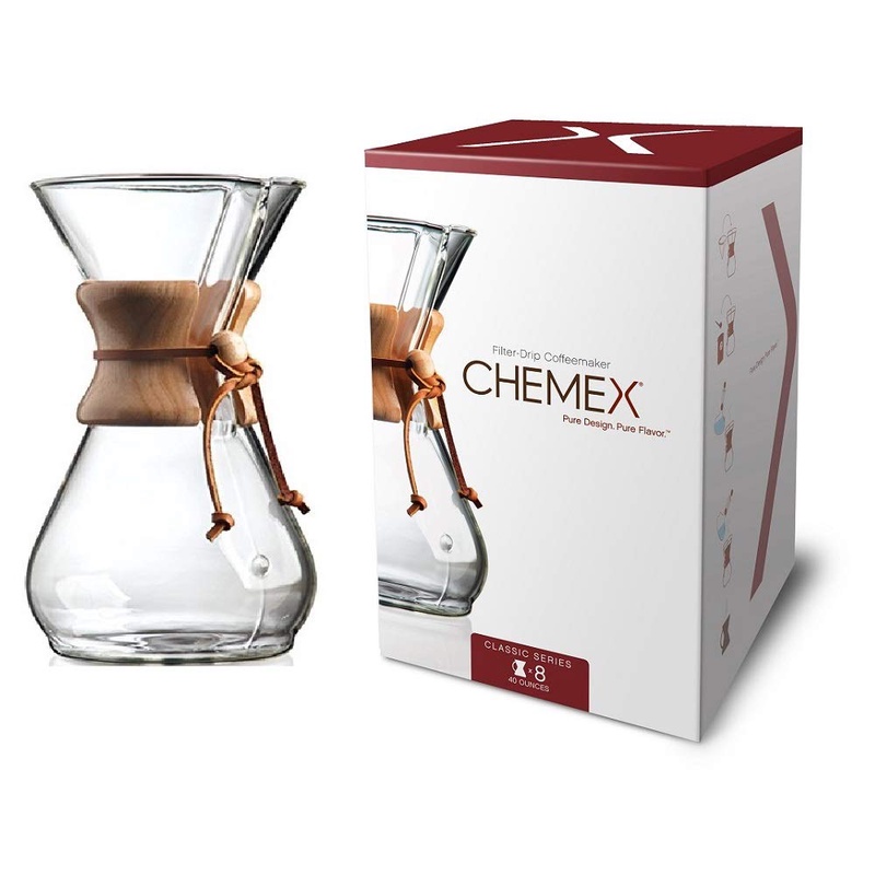 Amazon.com: Chemex Classic Series, Pour-Over Glass Coffeemaker, 8-Cup - Exclusive Packaging: Kitchen & Dining