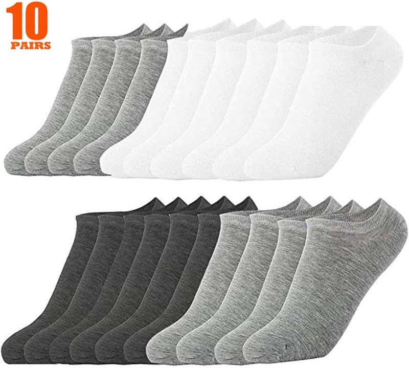 Amazon.com: 10 Pairs Ankle Socks No Show Sock Low-Cut Athletic Men Women Cotton Socks: Health & Personal Care
