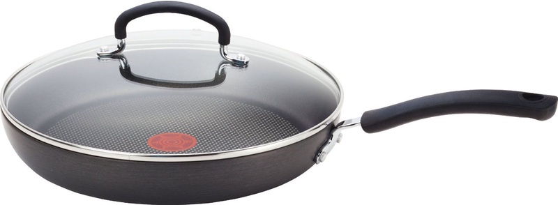 Amazon.com | T-fal E91898 Ultimate Hard Anodized Scratch Resistant Titanium Nonstick Thermo-Spot Heat Indicator Anti-Warp Base Dishwasher Safe Oven Safe PFOA Free Glass Lid Cookware, 12-Inch, Gray: Tfal Pan: Flasks