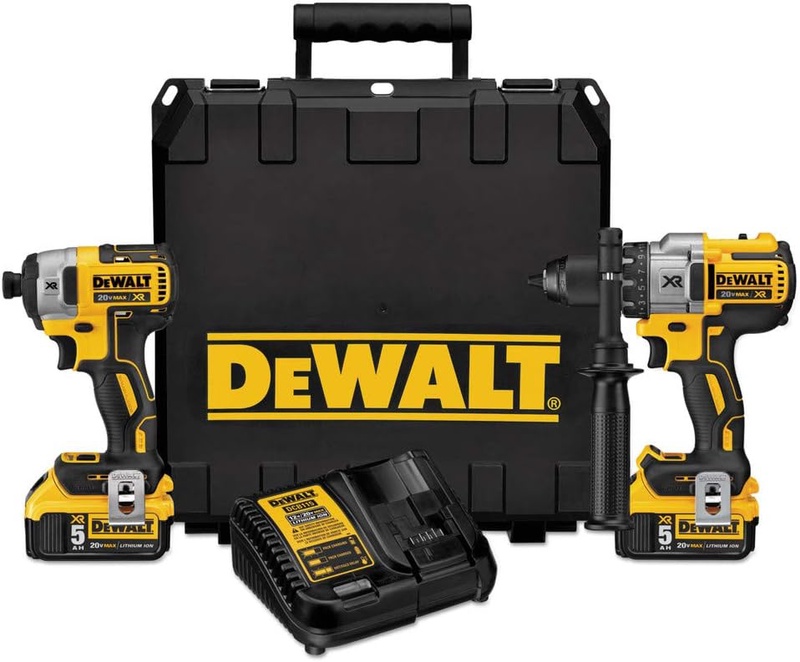 DEWALT 20V MAX XR Cordless Drill Combo Kit, Brushless, 5.0-Ah, 2-Tool (DCK299P2) - - Amazon.com