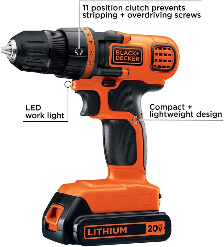 Amazon.com: BLACK+DECKER 20V MAX Cordless Drill / Driver, 3/8-Inch (LDX120C): Home Improvement