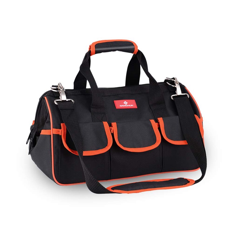 17-Inch Water Proof Multi-Compartment Pocket Tradesman's Wide Mouth Storage Tool Bag with Adjustable Shoulder Strap Bag - - Amazon.com