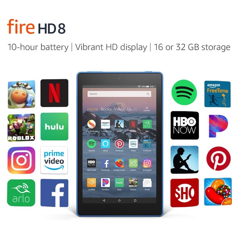 Amazon.com: All-New Fire HD 8 Tablet. Up to 10 hours of battery | Vibrant HD display | Hands-free with Alexa
