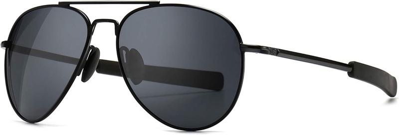 Amazon.com: SUNGAIT Aviator Sunglasses For Men Polarized Military Style 100% UV400 Protection (Black Frame/Gray Lens, 58)SGT288HH: Clothing