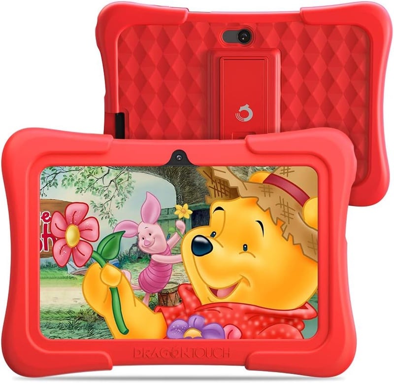 Amazon.com : Dragon Touch Y88X Pro 7 inch Kids Tablets, 2GB RAM 16GB ROM, Android 9.0 Tablet, Kidoz Pre Installed with Disney Contents (More Than $80 Value), Red : Computers & Accessories