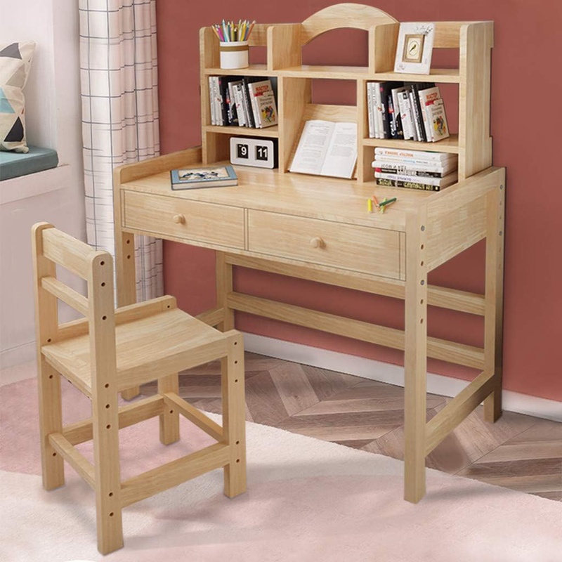 Amazon.com: Kids Desk and Chair Set - Adjustable Height Children Study Table Interactive Workstation with Wood Tiltable Student Writing Desk and Pull-Out Drawer Bookstand for School Boys & Girls (Yellow #3): Kitchen & Dining