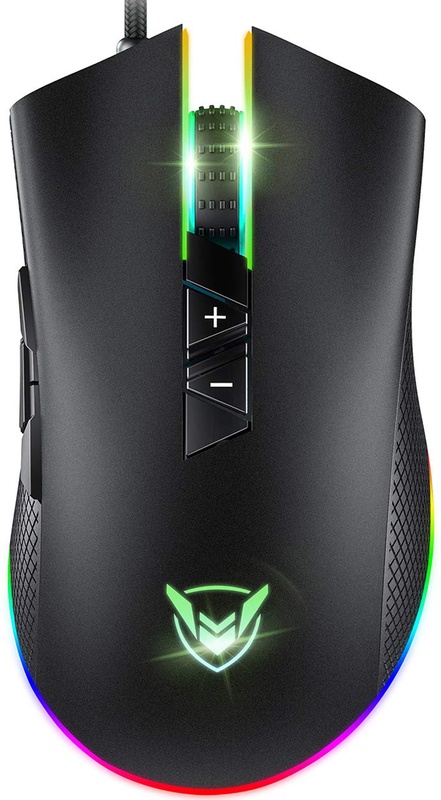 Amazon.com: PICTEK RGB Gaming Mouse Wired - 10,000 DPI Adjustable - 8 Programmable Buttons - 7 Chroma Lighting Modes - Ergonomic USB Mice - PMW3325 with Fire Button - Laptop/PC with Long Braided Cord （Matt Black）: Video Games