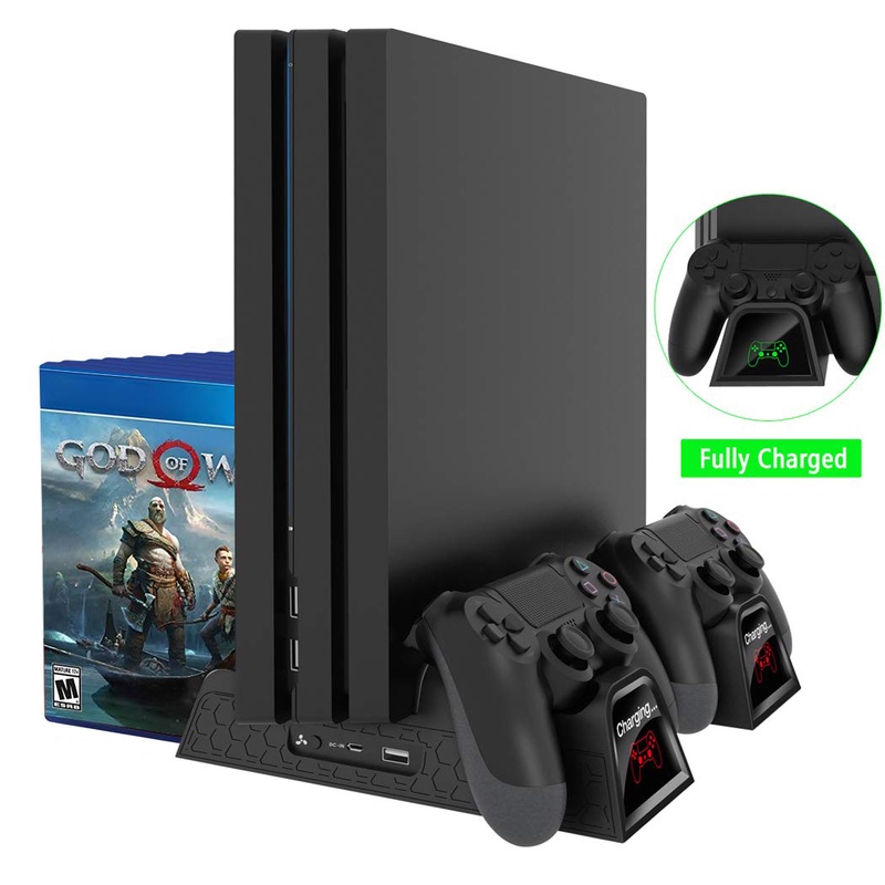 Amazon.com: OIVO Regular PS4/ PS4 Slim/ PS4 Pro Cooler, Multifunctional Vertical Cooling Stand, PS4 Controller Charger with LED Indicators,Charging Dock Station with 12PCS Games Storage for PS4,PS4 Slim,PS4 Pro: Computers & Accessories