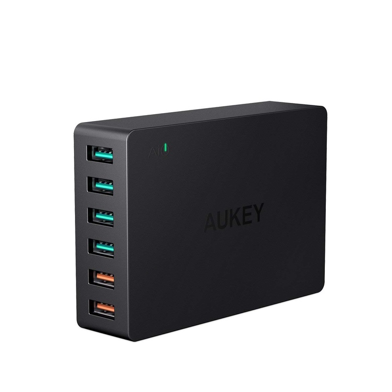 Amazon.com: AUKEY Quick Charge 3.0 60W USB Charger with 6-Port USB Charging Station, Compatible with Samsung Galaxy Note8, iPhone Xs/iPhone Xs Max/iPhone XR, iPad Pro/Air 2 and More: Cell Phones & Accessories