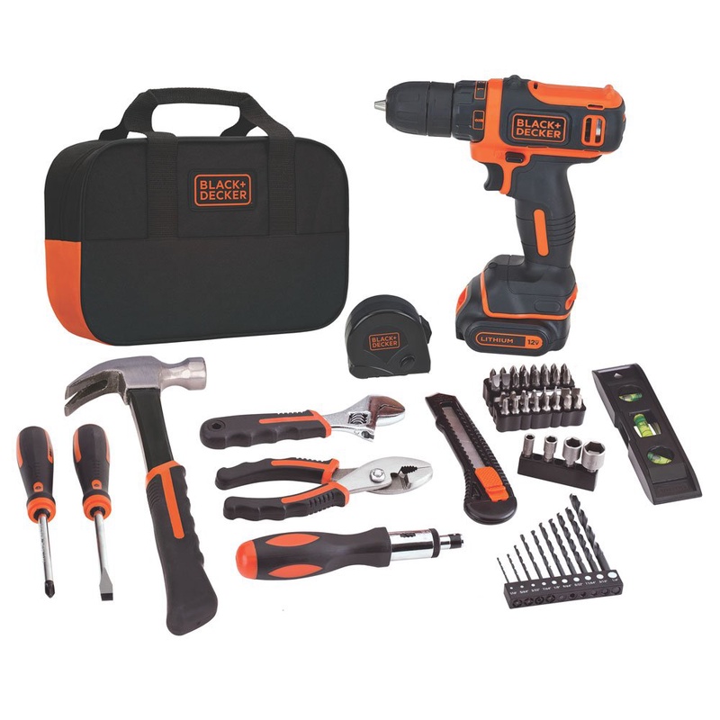 Amazon.com: BLACK+DECKER 12V MAX Drill & Home Tool Kit, 60-Piece (BDCDD12PK): Home Improvement