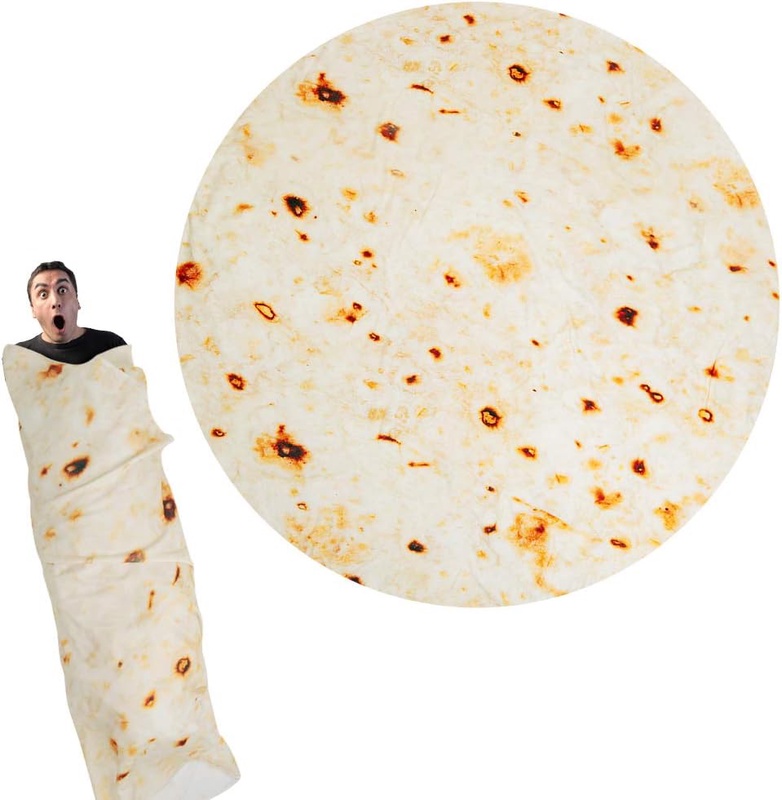 Amazon.com: Lhedon Burritos Blanket for Adult and Kids, Comfortable Novelty Round Food Tortilla Throw Blanket, Wearable Fashionable Flannel Blanket, Super Soft Taco Blanket for Bed, Couch or Travel, Diam 71 Inch: Home & Kitchen