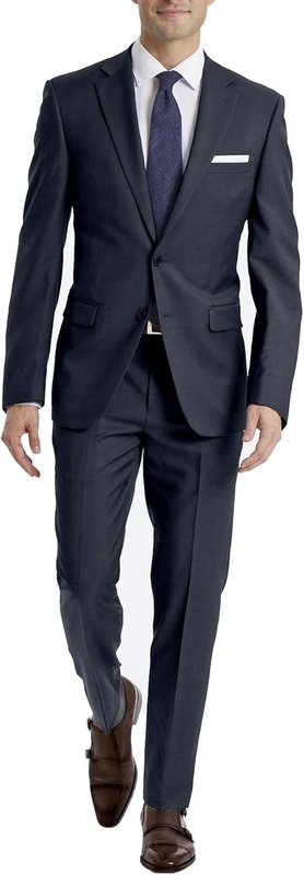 Calvin Klein Men's Slim Fit Stretch Suit, Navy Sharkskin, 38 Regular at Amazon Men’s Clothing store