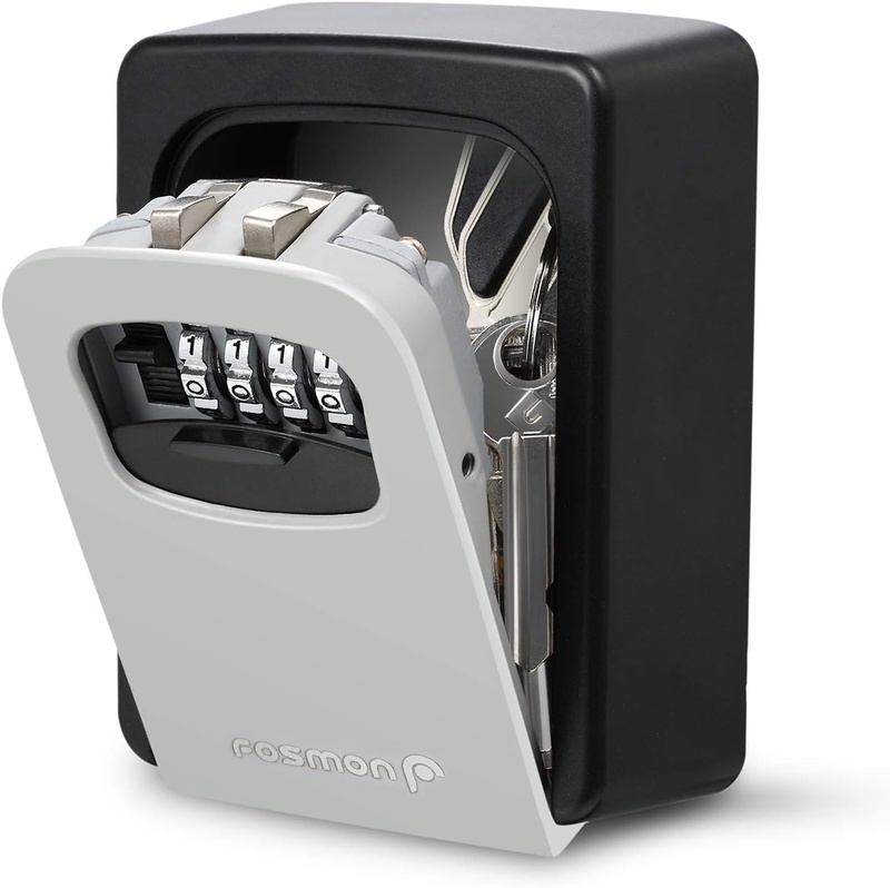 Amazon.com : Key Lock Box - Fosmon 4 Digits Combination Weatherproof Wall Mount Key Safe, Hide a Key Outside with Resettable Code, Multiple Key Capacity and Mounting Kit : Office Products