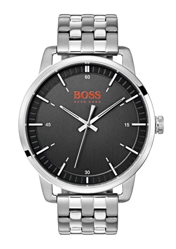 Amazon.com: Hugo Boss Dial Orange Stockholm Black Dial Stainless Steel Men's Watch 1550075: Clothing