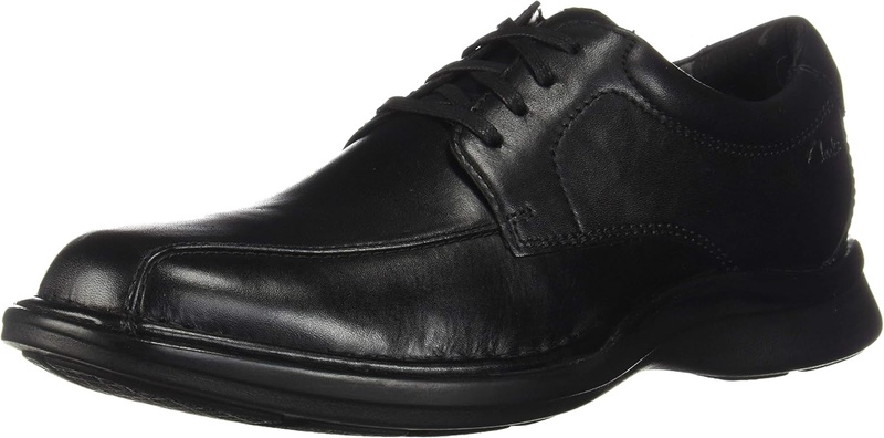 Amazon.com | Clarks mens Kempton Run Oxford, Black Leather, 8.5 US | Oxfords