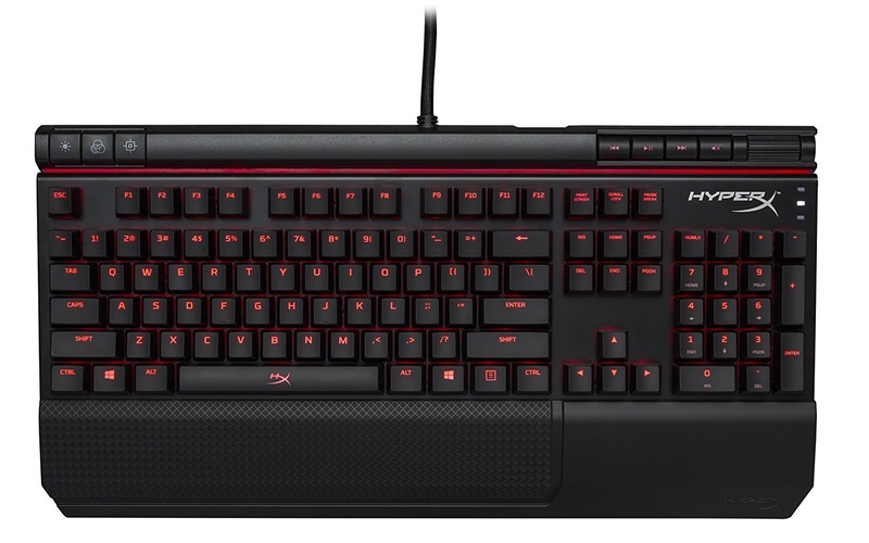 Amazon.com: HyperX Alloy Elite - Mechanical Gaming Keyboard - Radiant Light Bar - Wrist Rest & Gaming Keycaps Included - Media Controls - Clicky - Cherry MX Blue - Red LED Backlit (HX-KB2BL1-US/R1): Computers & Accessories