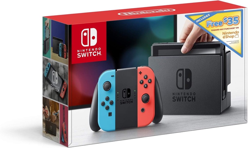 Amazon.com: Nintendo Switch w/ Neon Blue & Neon Red Joy Con + $35 Nintendo eShop Credit Download Code - Nintendo Switch: Gateway