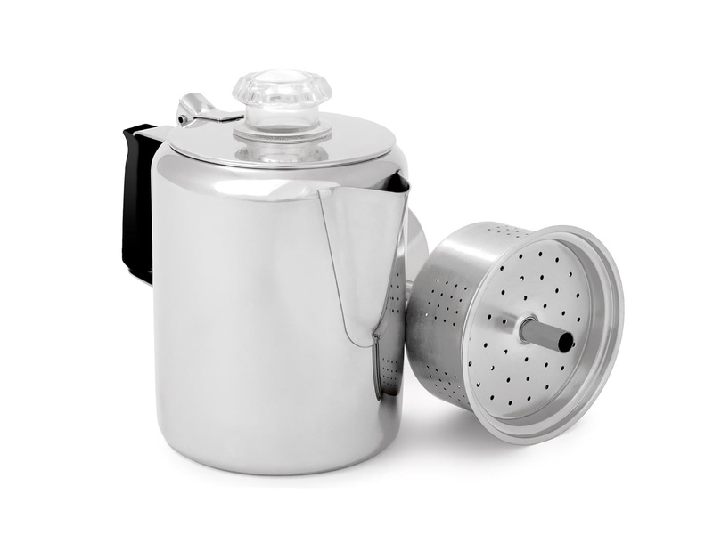 Amazon.com : GSI Outdoors Glacier Stainless Coffee Percolator Cup with Silicone Handle (6 Cup) : Camping Coffee And Tea Pots : Sports & Outdoors