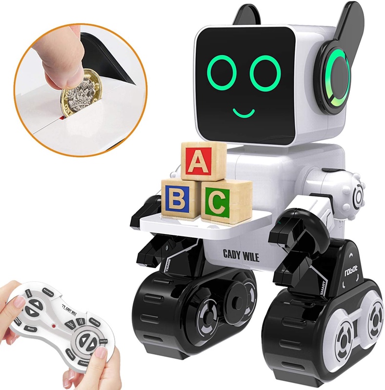 Amazon.com: HBUDS Robots for Kids, Remote Control Robot Intelligent Interactive Robot LED Light Speaks Dance Moves Built-in Coin Bank Programmable Rechargeable RC Robot Kit for Boys, Girls,Age 8+ Years (White): Toys & Games