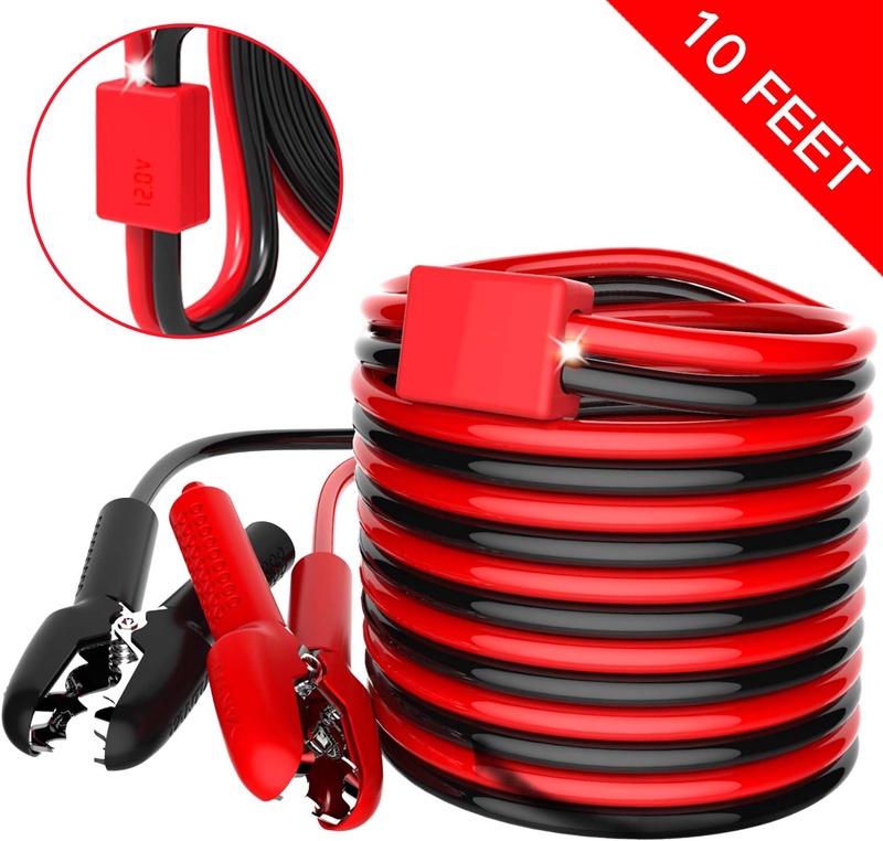 Amazon.com: Booster Cable - YANTU 10 Feet 4 Gauge1200 A Heavy Duty Jumper Cables with Overvoltage Protector and LED Light, Stops Current and the LED Light off if Connected Wrong -Jumper Cables for Your Car: Automotive