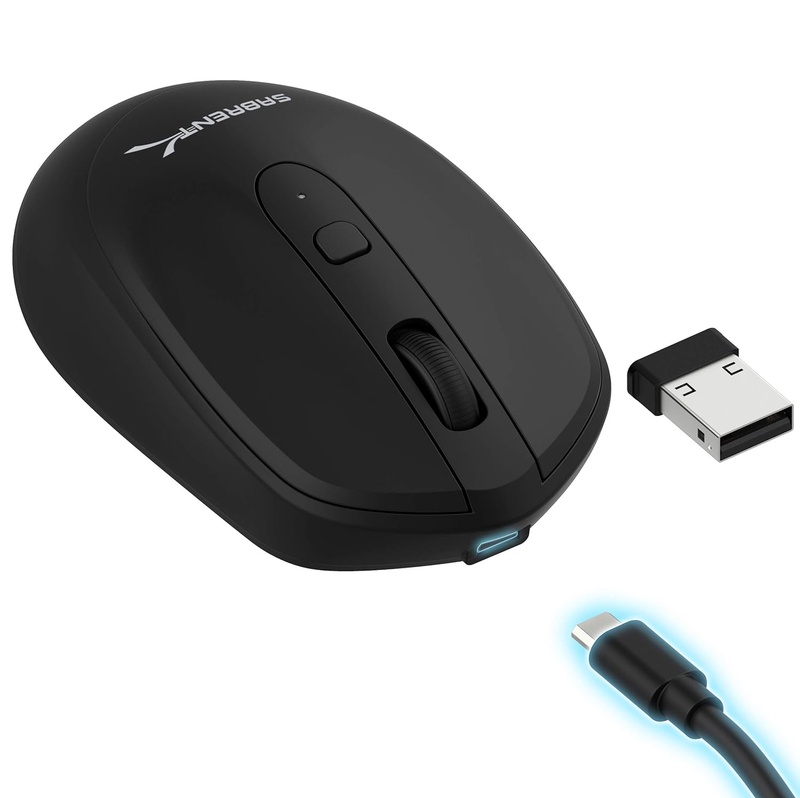 Amazon.com: Sabrent 2.4GHz Rechargeable Wireless Mouse with Adjustable Resolution (MS-RCWM): Computers & Accessories