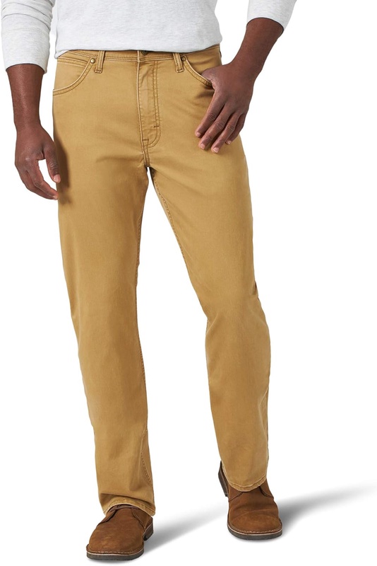 Wrangler Authentics Men's Authentics Straight Fit Twill Pant, Brushed Almond, 32W x 30L at Amazon Men’s Clothing store