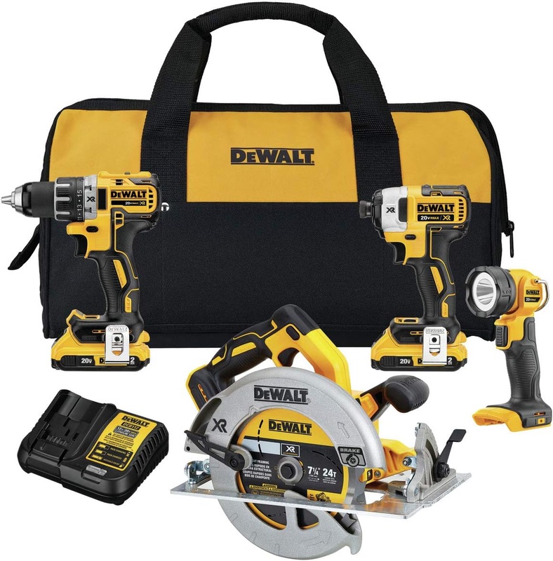 DEWALT 20V MAX XR Brushless Combo Kit, Compact 4-Tool (DCK483D2) - - Amazon.com