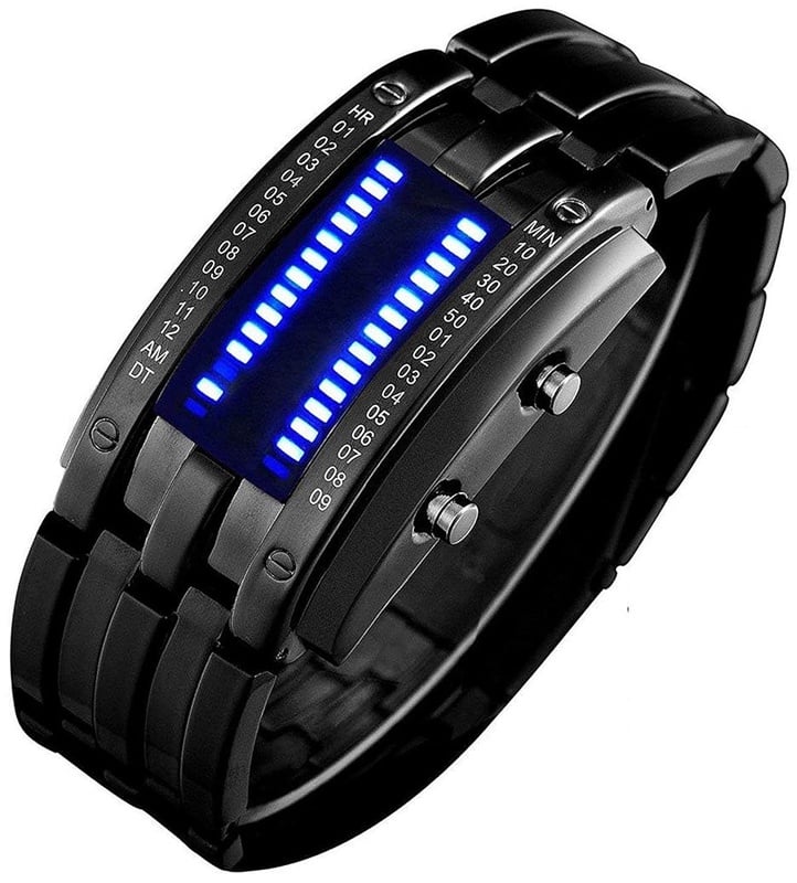 Amazon.com: Binary Matrix Blue LED Digital Waterproof Watch Mens Classic Creative Fashion Black Plated Wrist Watches (Black Blue): Watches