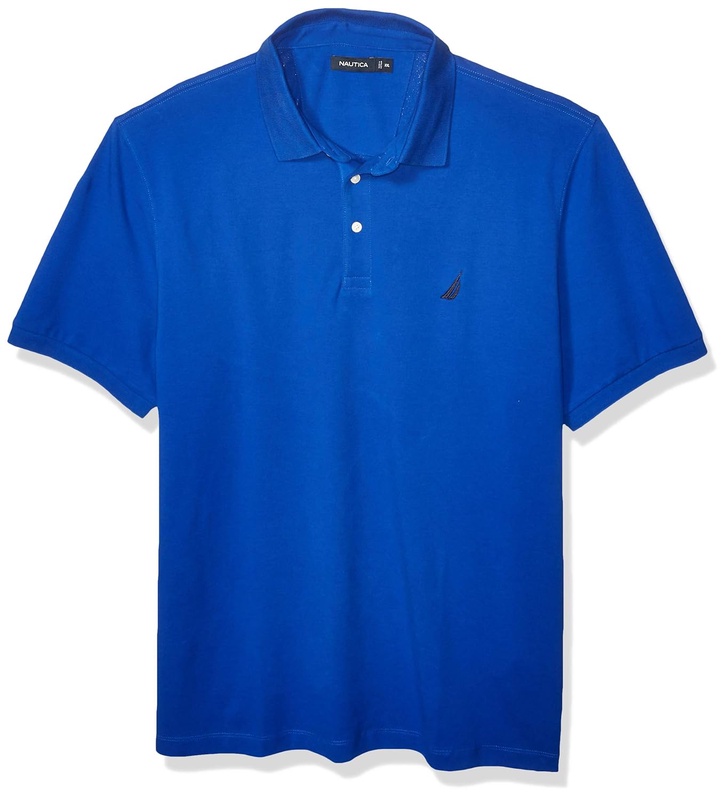 Nautica Men's Short Sleeve Solid Stretch Cotton Pique Polo Shirt at Amazon Men’s Clothing store
