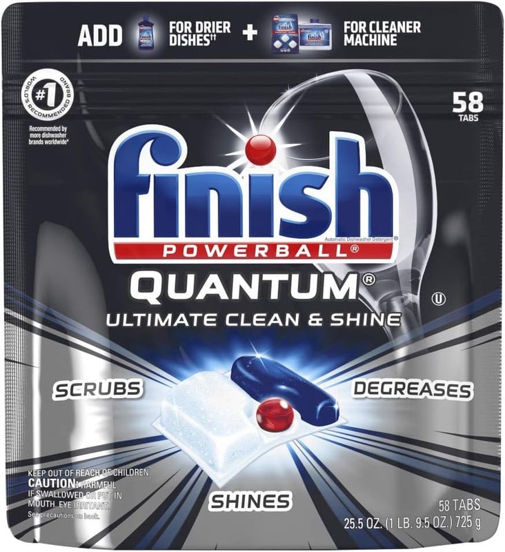 Amazon.com: Finish - Quantum - 58ct - Dishwasher Detergent - Powerball - Ultimate Clean & Shine - Dishwashing Tablets - Dish Tabs: Health & Personal Care