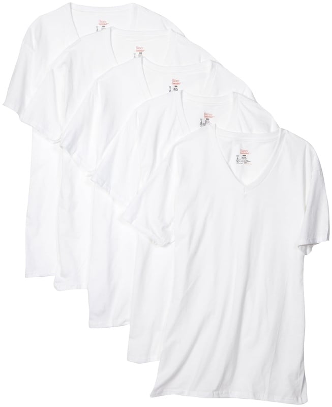 Amazon.com: Hanes Comfort Soft V-Neck 5 Pack Tee, White, Large: Clothing