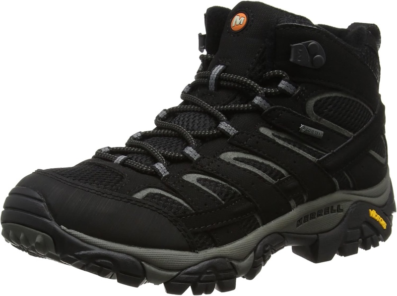 Amazon.com | Merrell Men's Moab 2 Mid GTX High Rise Hiking Boots, Black, 9.5 M US | Hiking Boots