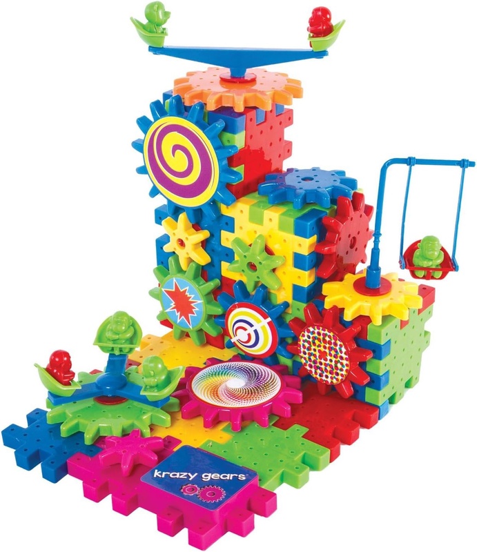 Amazon.com: Krazy Gears Gear Building Toy Set - Interlocking Learning Blocks - Motorized Spinning Gears - 81 Piece Playground Edition: Toys & Games