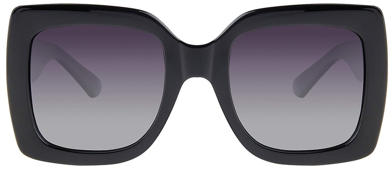 Amazon.com: Square Oversized designer Polarized Sunglasses for Women Black Frame with Grey gradient Lens With Case and Cloth: Clothing