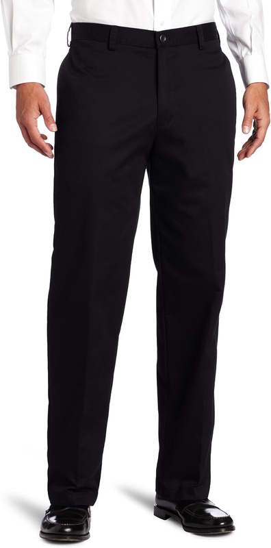 IZOD Men's American Chino Flat Front Pant, Black, 33W x 29L at Amazon Men’s Clothing store
