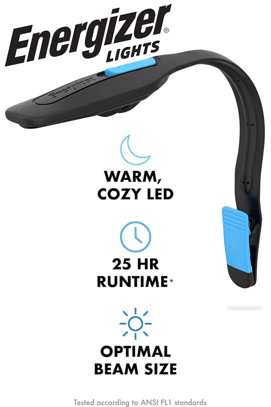 Amazon.com : Energizer Clip on Book Light for Reading in Bed, LED Reading Light for Books and Kindles, 25 Hour Run Time, Kindle & Book Reading Lamp (Batteries Included) : E Book Reader Reading Lights : Sports & Outdoors